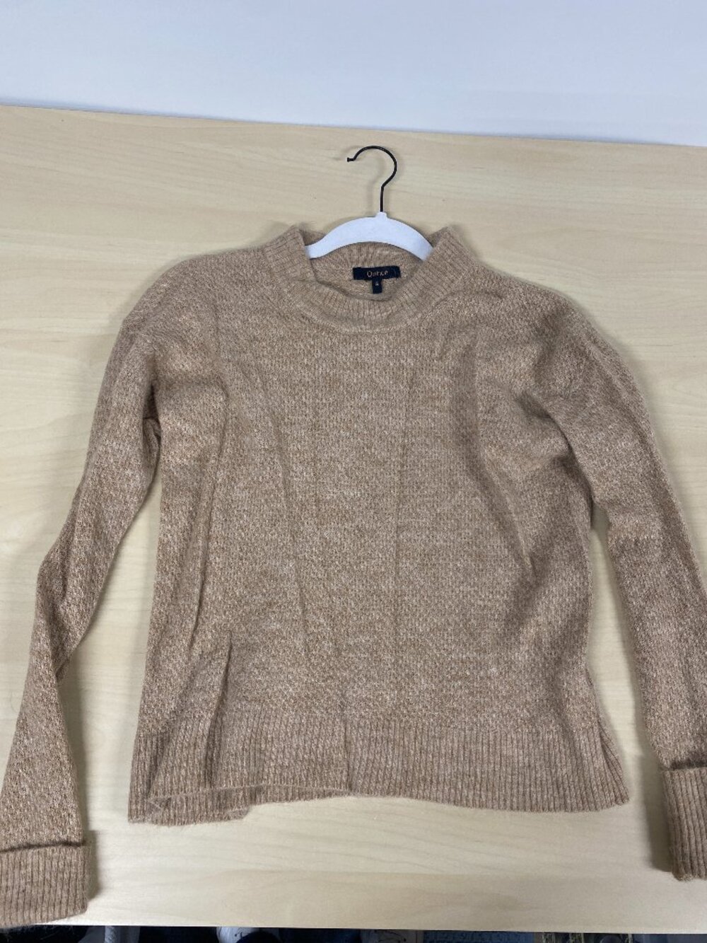 Quince Baby Alpaca Wool Diamond Stitch Sweater Camel S
